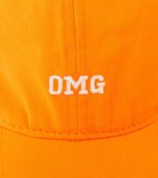 Casquette de baseball classique OMG à double cœur lumineux avec broderie OMG, en coton, visière ajustable, 4603M K258210 Orange fluo