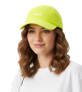 Glowing ZWILLINGSHERZ  OMG Classic Baseball Cap with OMG Embroidery, Cotton Cap, Adjustable Brim, 4603M K258210 Neon Yellow