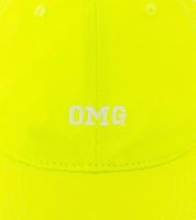 Casquette de baseball classique OMG Twin Hearts avec broderie OMG, en coton, visière ajustable, 4603M K258210 Jaune fluo