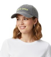 Casquette de baseball classique ZWILLINGSHERZ avec inscription « OUT OF OFFICE », en coton, visière ajustable, 4603M K5404-2 Gris