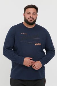 klassisches BLEND BHDopper BT Herren Longsleeve mit Rundhals Langarm-Shirt 20713446ME-194025 Blau