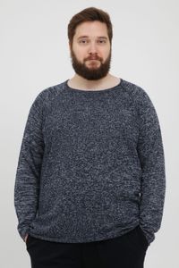 classic BLEND BHDan BT men's fine knit sweater with crew neck knit sweater 20713439ME-194024 Blue
