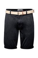 klassische 11 PROJECT PRFribus Herren Chino Shorts inkl. Gürtel mit Knopf und Reißverschluss Shorts 20714807ME-194007 Schwarz