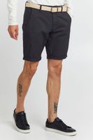 klassische 11 PROJECT PRFribus Herren Chino Shorts inkl. Gürtel mit Knopf und Reißverschluss Shorts 20714807ME-194007 Schwarz