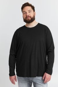 Camiseta clásica de manga larga con cuello redondo para hombre SOLID SDBedon BT, tallas grandes, 21300882-ME-194007, color negro