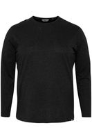 Camiseta clásica de manga larga con cuello redondo para hombre SOLID SDBedon BT, tallas grandes, 21300882-ME-194007, color negro