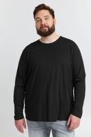 Camiseta clásica de manga larga con cuello redondo para hombre SOLID SDBedon BT, tallas grandes, 21300882-ME-194007, color negro