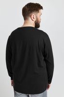 Camiseta clásica de manga larga con cuello redondo para hombre SOLID SDBedon BT, tallas grandes, 21300882-ME-194007, color negro