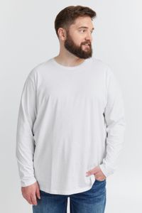 Camiseta clásica de manga larga con cuello redondo para hombre de la marca SOLID SDBedon BT, tallas grandes, 21300882-ME-110601, color blanco.