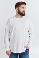 Camiseta clásica de manga larga con cuello redondo para hombre de la marca SOLID SDBedon BT, tallas grandes, 21300882-ME-110601, color blanco.