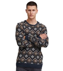 clásico BLEND hombre jersey de punto fino con cuello redondo jersey de punto 20715873-194024 Azul