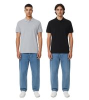 Pack de 2 polos clásicos de algodón BLEND para hombre, Ref. 20718074-204241, Gris/Negro