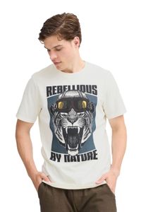 classique BLEND homme T-shirt avec col rond T-shirt homme 20717344-203635 Blanc