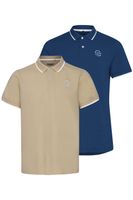 Lot de 2 polos classiques BLEND pour homme en coton beige/bleu (20718756-204976)