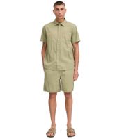 klassische SOLID SDLiam Seersucker Herren Shorts mit Label-Detail Freizeitshorts 21108637-170613 Grün