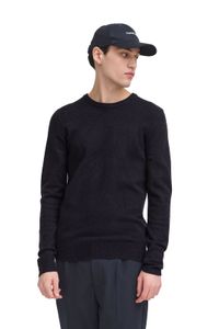 klassischer CASUAL FRIDAY CFHeine Herren Grobstrickpullover mit Label-Detail Strickpullover 20505605-194013 Blau
