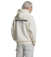 Prohibited Herren Hoodie Kapuzen-Pullover mit Logo-Schriftzug Baumwoll-Hoodie 10119 Cream-Weiß
