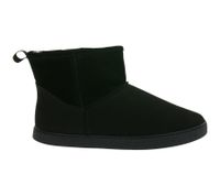 gefütterte GROUNDIES Barfußschuhe Cozy Boot Low Damen Echtleder Stiefelette mit TrueSense Sohle GND-120236-01 Schwarz