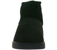 gefütterte GROUNDIES Barfußschuhe Cozy Boot Low Damen Echtleder Stiefelette mit TrueSense Sohle GND-120236-01 Schwarz