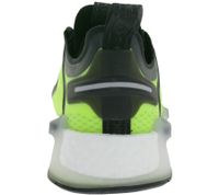 Sporty adidas NMD_V3 sneakers: sustainable running shoes for men and women with BOOST cushioning in orange/black, purple/black/green, or yellow/black