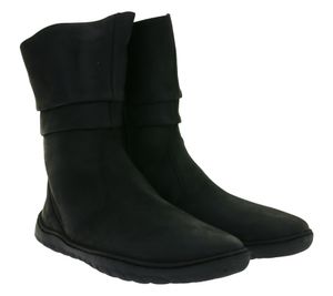 Characterful GROUNDIES Odessa GX2 Women's Barefoot Shoes, Genuine Leather Ankle Boots with TrueSense Sole, GND-110301-01, Black