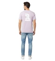 Camiseta de manga corta de algodón con cuello redondo para hombre, modelo 701222540 003, color morado, ideal para el verano.