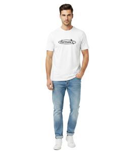 extravagantes Formula 1 F1 Racing Division Herren Rundhals-Shirt Formel 1 Bio-Baumwoll-Shirt Kurzarm-Shirt 180 g/m² 701227625 001 Weiß
