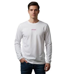 praktisches Formula E Herren Sweatshirt Baumwoll-Shirt mit buntem Change Accelerated Schriftzug Longsleeve 701223588 001 Weiß/Pink