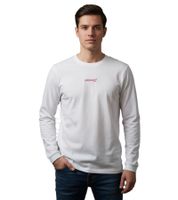 Practical Formula E men's cotton sweatshirt/long-sleeve shirt featuring colorful "Change Accelerated" lettering (White/Pink, 701223588 001)