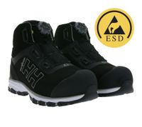 Chaussures de sécurité imperméables Helly Hansen Chelsea Evolution Mid Boa S3 pour femme, avec semelle Ortholite et membrane Helly Tech®, largeur standard, classe de protection S3, 78269_930, noir/gris