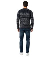 Stylish and high-quality melange knit sweater for a modern and versatile everyday look 6245 Navy