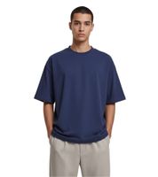 Camiseta Prohibited Savile Row Team para hombre, de algodón con llamativo estampado en la espalda, manga corta, corte holgado, PC-006-042, azul marino