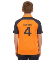 Polo enfant Formule 1 McLaren Lando Norris F1 Team avec logos des sponsors, manches courtes, orange, référence TJ5318