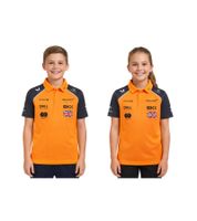 Polo enfant Formule 1 McLaren Lando Norris F1 Team avec logos des sponsors, manches courtes, orange, référence TJ5318
