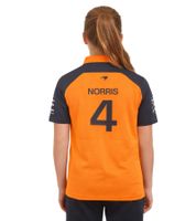 Polo enfant Formule 1 McLaren Lando Norris F1 Team avec logos des sponsors, manches courtes, orange, référence TJ5318