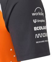 Polo enfant Formule 1 McLaren Lando Norris F1 Team avec logos des sponsors, manches courtes, orange, référence TJ5318