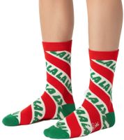 3 paia di calzini da uomo Happy Socks "Time for Holiday" in cotone con stampa natalizia - Confezione regalo - Calzini per tutti i giorni in scatola regalo XTFH08-4300 Rosso/Nero