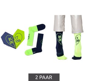 Lot de 2 paires de chaussettes Happy Socks Bestie Socks pour femmes, en coton, idéales pour tous les jours, présentées dans une boîte cadeau XBES02-6500 Vert/Noir