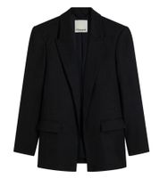Blazer classique effet lin pour femme, doublure rayée, coupe ample, 968952 Noir ou 965058 Beige