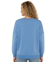 Comfortable ZWILLINGSHERZ Women's Sweatshirt "GOOD VIBES HAPPINESS" with V-Neck 46080 Beige or Blue