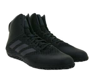 adidas Mat Wizard 4 Herren Wrestling-Schuhe mit atmungsaktiver Mesh-Konstruktion Hallen-Schuhe Große Größen AC6971 Schwarz