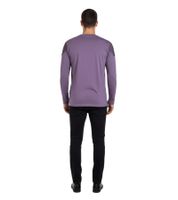 Camicia da uomo a maniche lunghe con scollo a V, stampa effetto slavato e vestibilità slim, modello 10117, colore viola