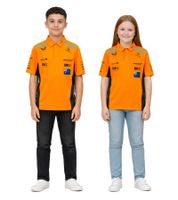 McLaren Formula 1 Oscar Piastri F1 Team Kids' Polo Shirt with Sponsor Logos, Short Sleeve, Sports Shirt TJ5319 Orange