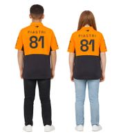 McLaren Formula 1 Oscar Piastri F1 Team Kids' Polo Shirt with Sponsor Logos, Short Sleeve, Sports Shirt TJ5319 Orange