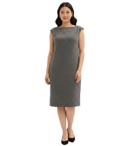 Robe fourreau intemporelle pour femme en laine Punto di Roma, sans manches, grise (réf. 914418)