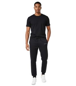 stilsichere ON THAT ASS Aaron Herren Jogging-Hose Baumwoll-Sweat-Hose mit Logo-Schriftzug und Taschen Jogger Schwarz