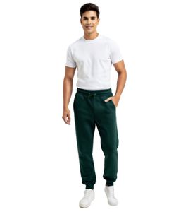 stilsichere ON THAT ASS Aaron Herren Jogging-Hose Baumwoll-Sweat-Hose mit Logo-Schriftzug und Taschen Jogger Grün