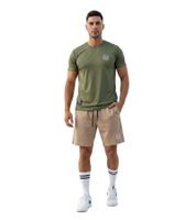 2-teiliges ON THAT ASS Bolt Herren Sport-Set Performance Set Gym Outfit mit T-Shirt & Shorts Grün/Beige 