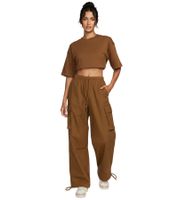 Comfortable NIKE Dance Cargo Women's Jogging Pants - Comfortable Sports Pants with Cargo Pockets - Cotton Pants FV7520-281 Brown