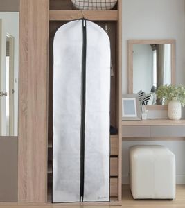 Breathable Luk-Aves Garment Bag for Wedding Dresses, 180cm, White